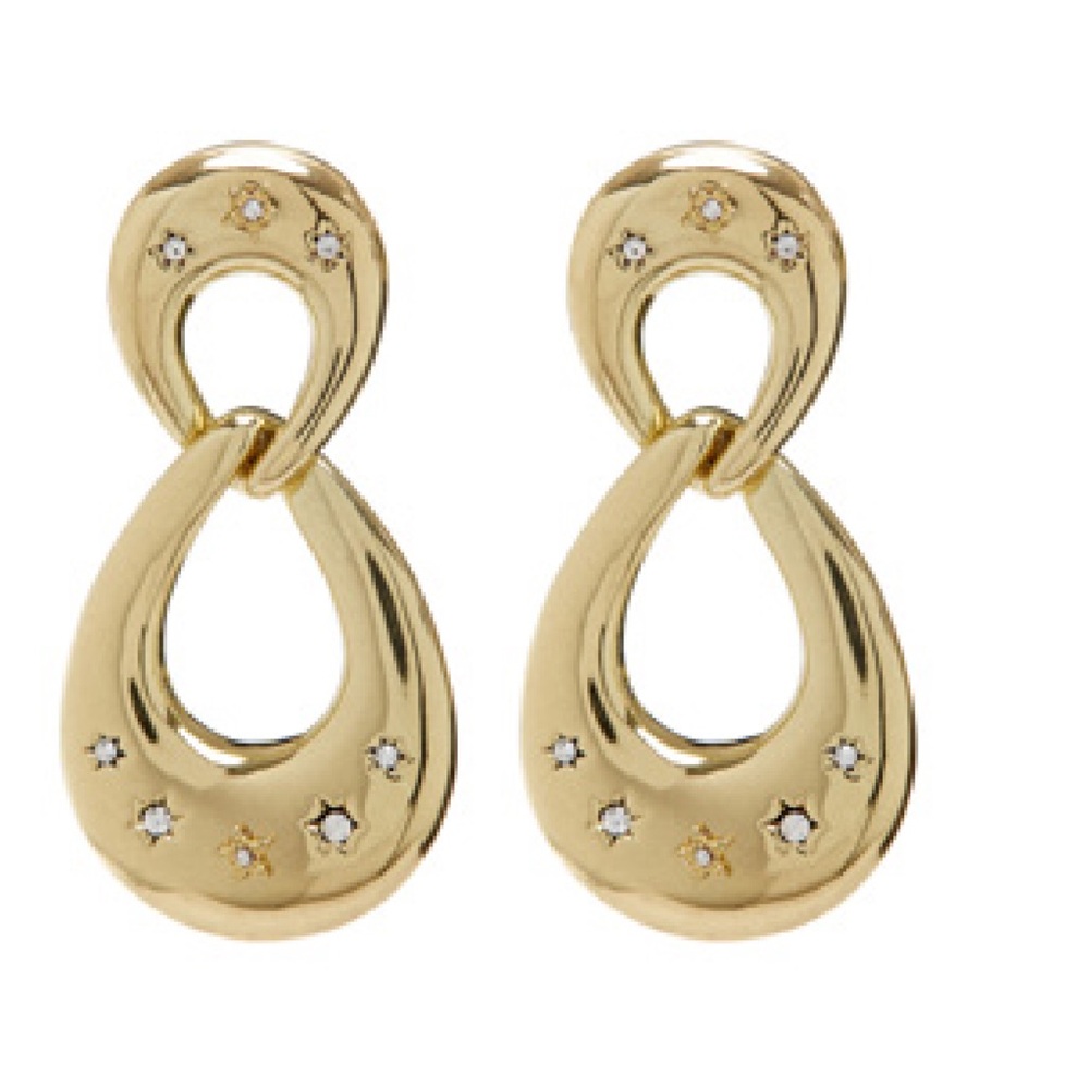 Luv AJ Pave Star Loop Earrings